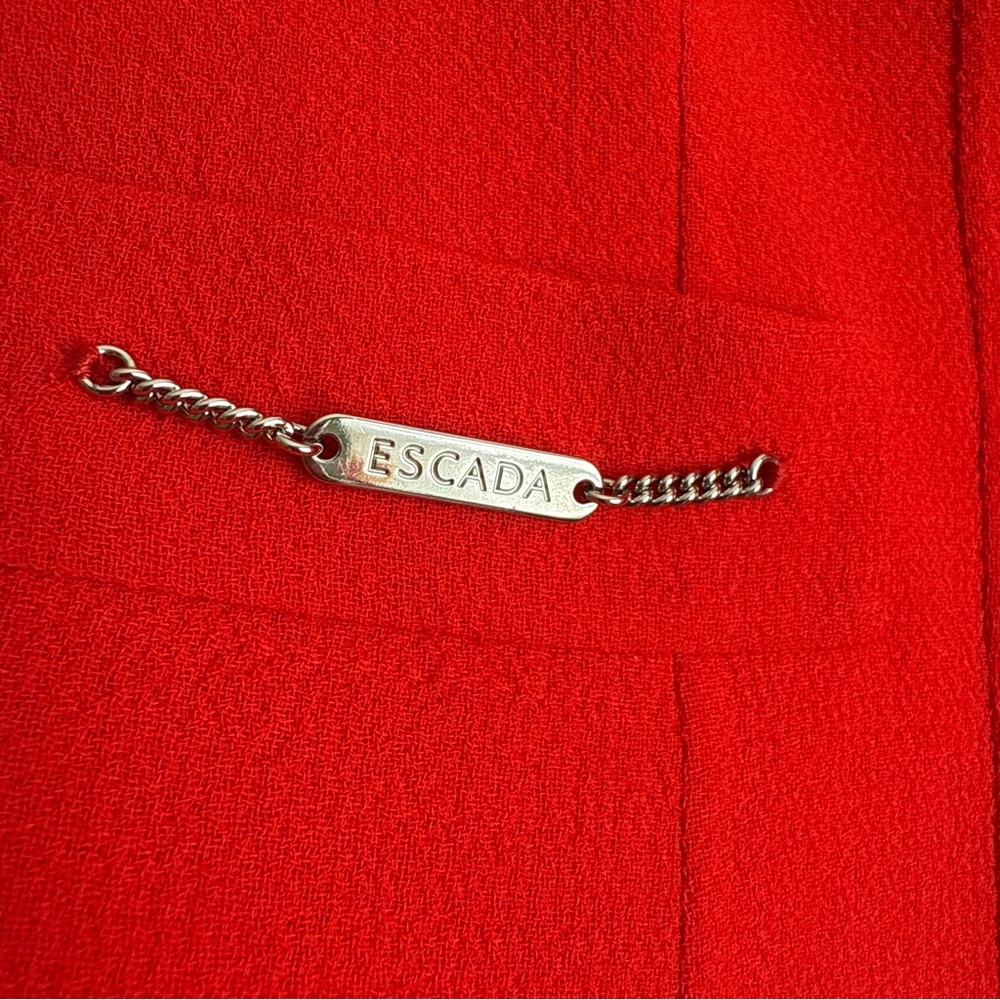 EUC ESCADA Red Wool Set Blazer Jacket and Pants - Picture 4 of 15